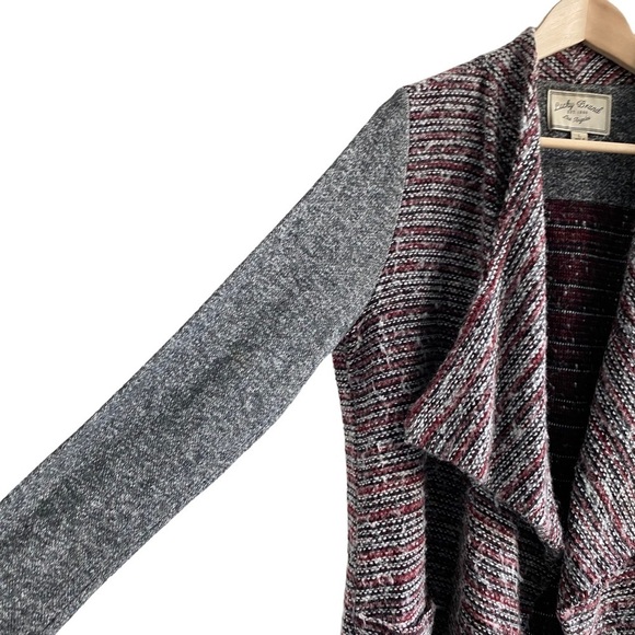 LUCKY Brand Waterfall Cardigan Chunky Knit Open Drape Sweater Wool Blend Cozy - Picture 6 of 14